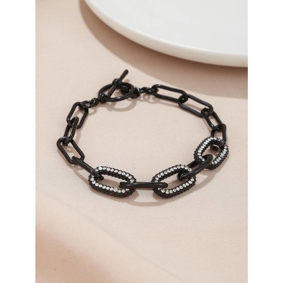 Rhinestone crystal chunky Chain Bracelet gold - Picture 8 of 8